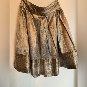 Diane von Furstenberg Metallic Gold Snake-Print Silk skirt
